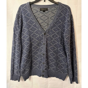 Grandpa Gorp Core Cotton Preppy Grunge Cardigan Sweater 21 Men Size M Blue